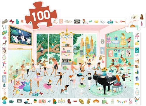 Djeco puzzle - 100 pezzi - scuola di danza per bambini-2
