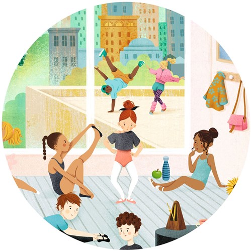 Djeco puzzle - 100 pezzi - scuola di danza per bambini-3