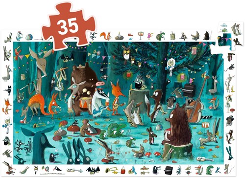 Djeco puzzle osservazione orchestra - 35 pezzi cartone FSC animali musica-2
