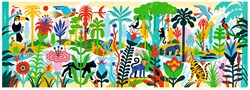 Djeco puzzle Jungle - 100 pezzi - cartone FSC - puzzle colorato