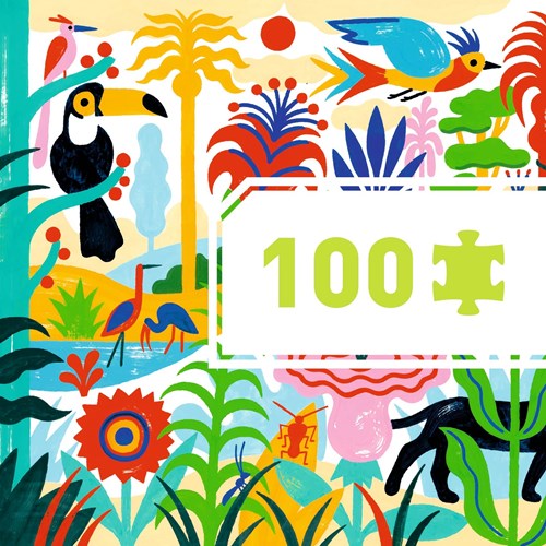 Djeco puzzle Jungle - 100 pezzi - cartone FSC - puzzle colorato-2