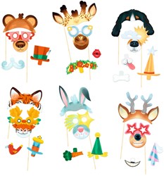 Djeco mosaici & stickers Animal party kit photobooth creativo