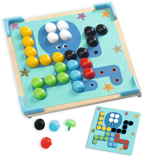 Djeco gioco educativo Primo Mosaïco - gioco mosaico in legno FSC