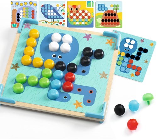 Djeco gioco educativo Primo Mosaïco - gioco mosaico in legno FSC-2