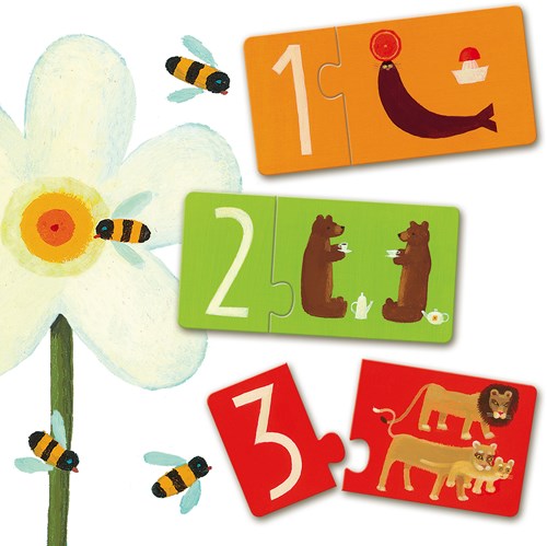 Djeco puzzle educativo Numbers - cartone FSC - giocattolo colorato