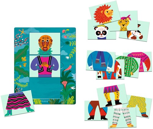 Djeco Mix & Match Modanimo puzzle animali giocattolo-2