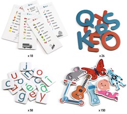 Djeco scatola di lettere in legno giocattolo educativo - FSC MIX