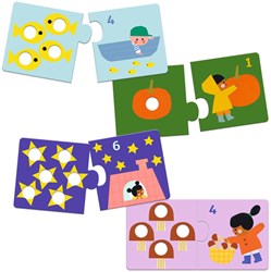 Djeco puzzle educativo Duo imparare a contare numeri giocattolo