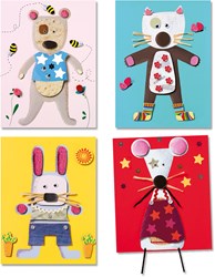 Djeco kit collage creativo per bambini - animali carta FSC