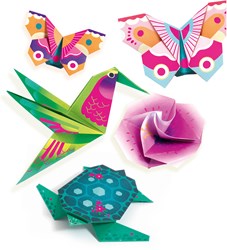 Djeco set origami animali e fiori tropicali carta FSC