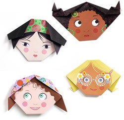 Djeco origami Pretty Faces - set creativo di piegatura per bambini