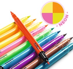 Djeco pennarelli 10 colori doppia punta brush pens - pop