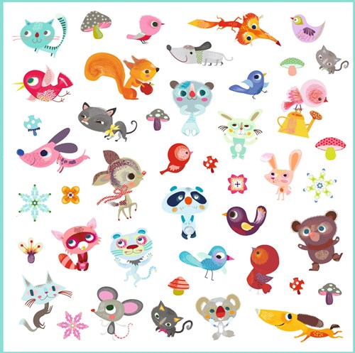 Djeco stickers Little Friends - 160 adesivi animali carta FSC-2