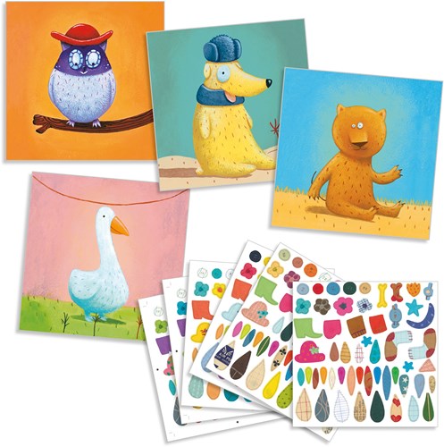Djeco stickers Create Animals - FSC MIX set creativo per bambini-2