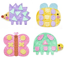 Djeco set di colori a dita per bambini - piccole forme magiche