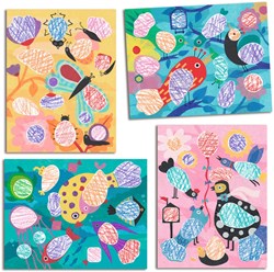 Djeco colori Birdie & Co - FSC MIX set da colorare per bambini piccoli