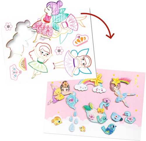Djeco set creativa colorare e forme per bambine FSC MIX-2