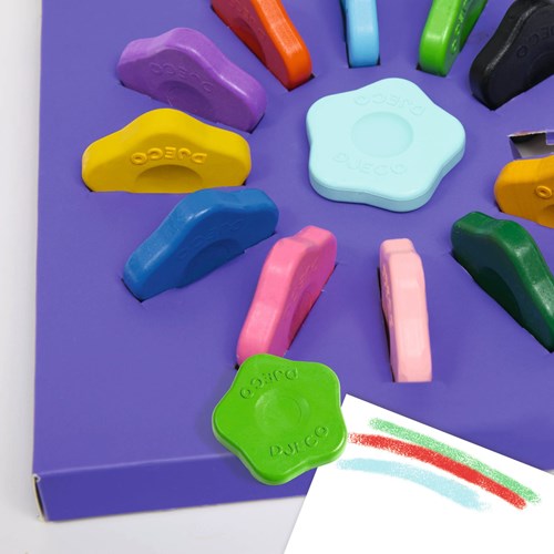 Djeco colori 12 Flower Crayons ergonomici per bambini piccoli-3