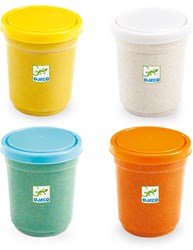 Djeco set pasta modellabile - argilla glitter per bambini - 4 vasetti