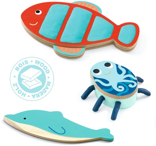Djeco pasta da modellare oceano - accessori in legno FSC - creta per bambini