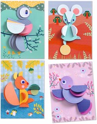 Djeco set di adesivi creativi per bambini Round and Round carta FSC