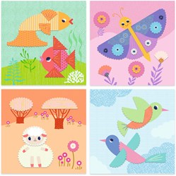 Djeco set creativa taglio carta - adesivi creativi per bambini