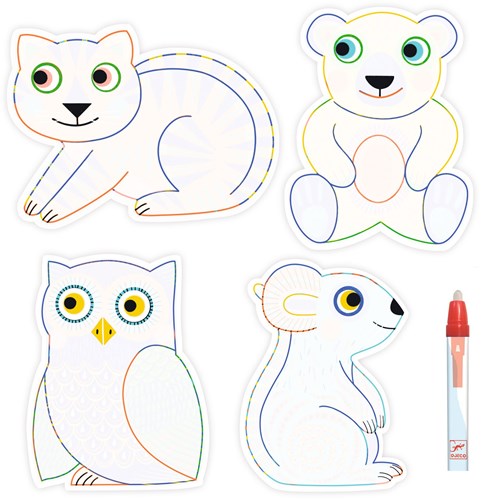Djeco giocattolo da colorare Animalo-Ma con penna ad acqua e animali-2