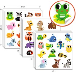 Djeco adesivi animali baby - FSC MIX - grandi adesivi per bambini piccoli