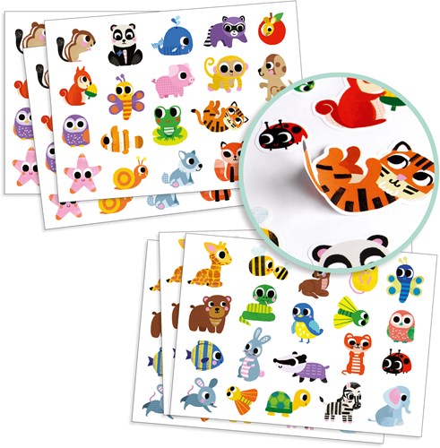 Djeco adesivi animali baby - FSC MIX - grandi adesivi per bambini piccoli-2