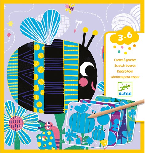 Djeco carte da grattare piccoli animali - attività creativa bugs FSC MIX-3