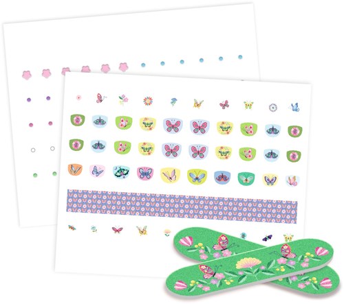 Djeco adesivi per unghie bambini - farfalle di primavera body art