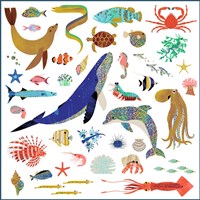 Djeco stickers Ocean - adesivi animali oceanici metallici FSC MIX-2