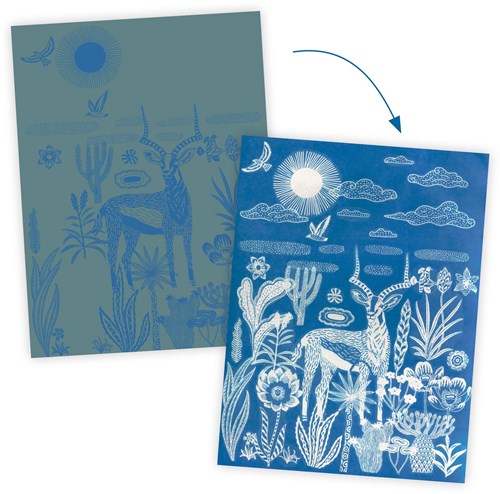Djeco puzzle in legno Savane nocturne - giocattolo educativo FSC-2