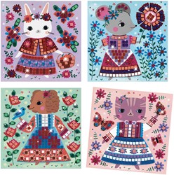 Djeco set mosaico Lovely Pets - adesivi animali creativi