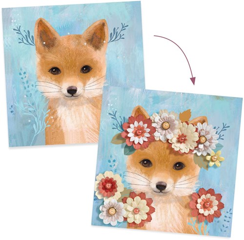 Djeco set creativa carta corone di fiori per bambini-2