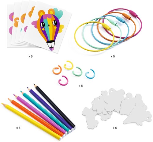Djeco set creativa portachiavi Kawaii plastica-2