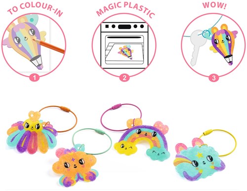 Djeco set creativa portachiavi Kawaii plastica-3