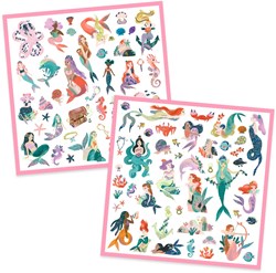 Djeco set di adesivi sirene scintillanti giocattolo FSC mix