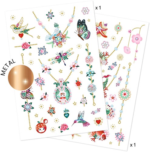 Djeco tatuaggi delicati sulla pelle Fiona's Jewels - tatuaggio temporaneo adesivo