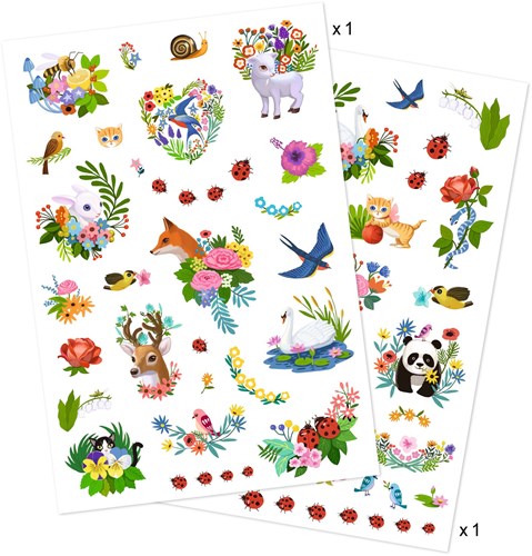 Djeco tattoo Happy Spring - tatuaggi temporanei natura e animali