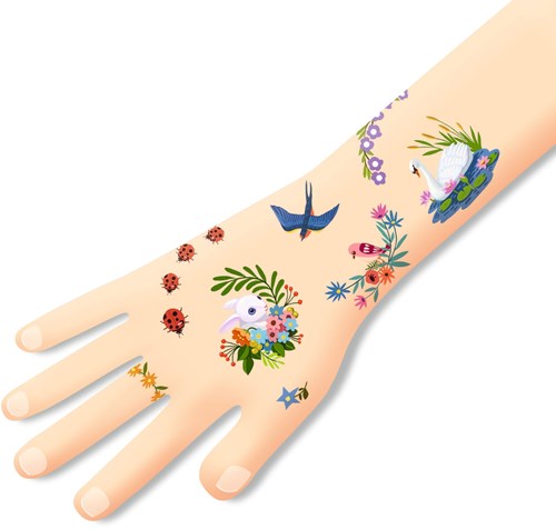 Djeco tattoo Happy Spring - tatuaggi temporanei natura e animali-2
