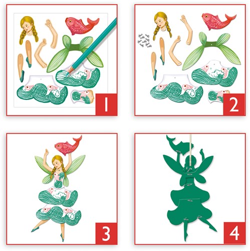 Djeco pagine da colorare Fairies - set creativo bambole fatine-3