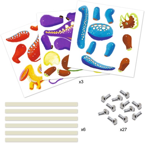 Djeco disegni da colorare dinosauri kit creativo - cartone FSC MIX-2