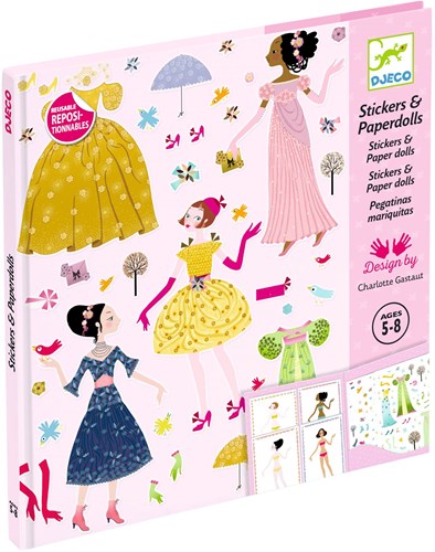 Djeco adesivi vestiti attraverso le stagioni - set creativo per bambini-3