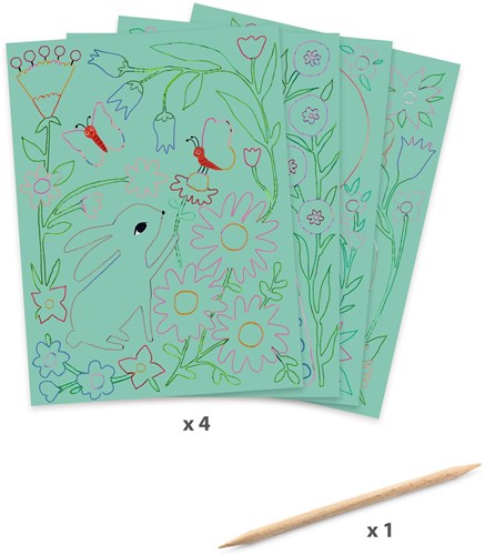 Djeco carte da grattare Encounters - set creativo per bambini-2