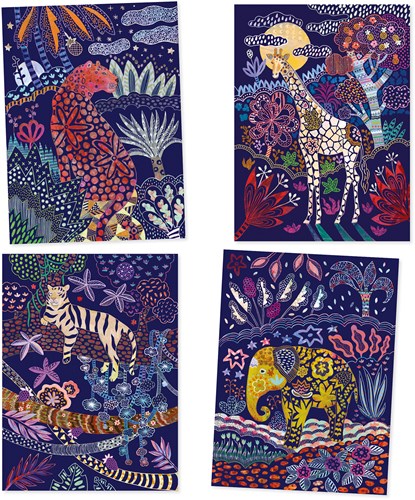 Djeco carte da grattare Lush nature - set creativo cartone FSC