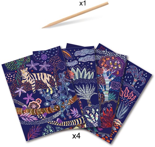 Djeco carte da grattare Lush nature - set creativo cartone FSC-2