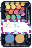 Djeco tavolozza colori a tempera - 53 colori per bambini-2