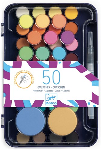 Djeco tavolozza colori a tempera - 53 colori per bambini-2