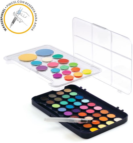 Djeco tavolozza colori a tempera - 53 colori per bambini